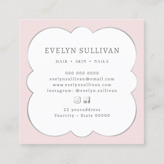 コケットピンクボウスクウェア名刺 スクエア名刺 (裏面)