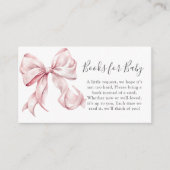 コケットピンクボウパールベビーシャワーブックベビー エンクロージャーカード (正面)