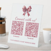 コケットピンクボウビジネス2つのQRコード 台座サイン (インサイチュ)