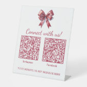 コケットピンクボウビジネス2つのQRコード 台座サイン (正面)