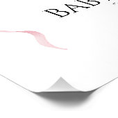 コケットピンクボウフローラベビーシャワー歓迎サイン フォトプリント (角)