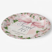 コケットピンクボウフローラヴィンテージスイーツ16 ペーパープレート (アングル)