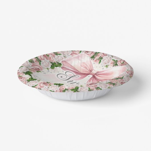 コケットピンクボウフローラヴィンテージスイーツ16 ペーパーボウル (傾斜あり)