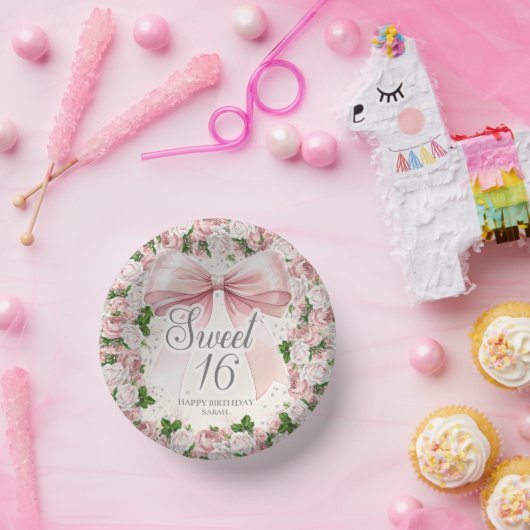 コケットピンクボウフローラヴィンテージスイーツ16 ペーパーボウル (パーティー)