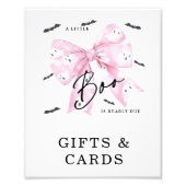 コケットピンクボウブベビーシャワーサイン フォトプリント (正面)