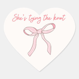 コケットピンクボウブライダルシャワーの好意 ハートシール