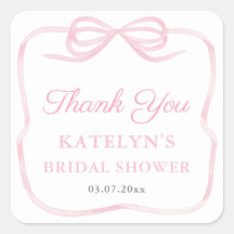 コケットピンクボウブライダルシャワーサンキュービター