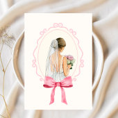 コケットピンクボウブライダルシャワー ガーリー 招待状