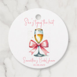 コケットピンクボウブライダルシャワー フェイバータグ