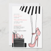 コケットピンクボウブライダルシャワー 招待状 (正面)