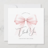 コケットピンクボウベビーシャワーサンキューカード サンキューカード (正面)