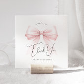 コケットピンクボウベビーシャワーサンキューカード サンキューカード