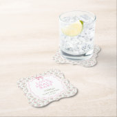 コケットピンクボウラブシャックガールベビーシャワー ペーパーコースター (インサイチュ)