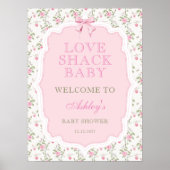 コケットピンクボウラブシャックベビーシャワーウェルカム ポスター (正面)