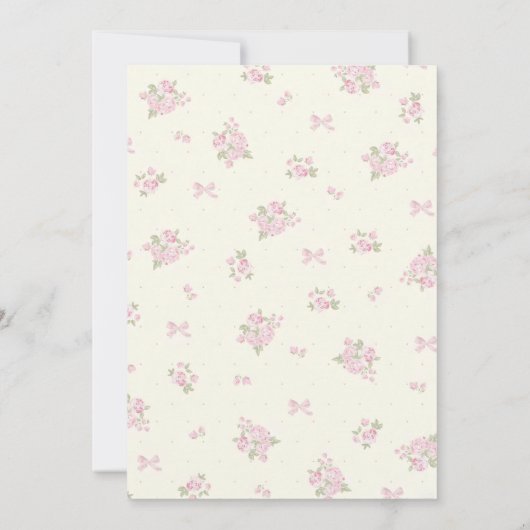 コケットピンクボウラブシャック誕生日招待状 招待状 (裏面)