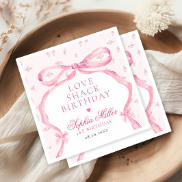 コケットピンクボウラブシャック誕生日 スタンダードカクテルナプキン