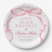 コケットピンクボウラブシャック誕生日 ペーパープレート (正面)