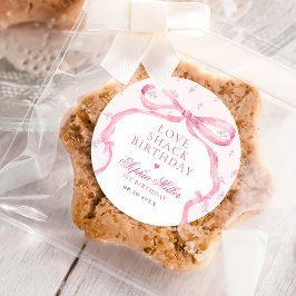 コケットピンクボウラブシャック誕生日 ラウンドシール