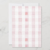 コケットピンクボウリボン枠女の子1歳の誕生日 招待状 (裏面)