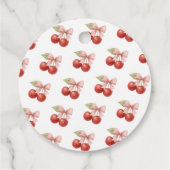 コケットピンクボウレッドさくらんぼオントップベビーシャワー フェイバータグ (裏面)