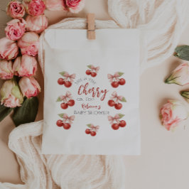 コケットピンクボウレッドさくらんぼオントップベビーシャワー フェイバーバッグ