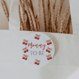 コケットピンクボウレッドさくらんぼオントップベビーシャワー 缶バッジ