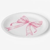 コケットピンクボウレトロガールベビーシャワー ペーパープレート (アングル)