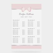 コケットピンクボウ価格表 アクリルサイン (正面)