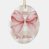 コケットピンクボウ先生カスタムクリスマス セラミックオーナメント (右)