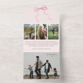 コケットピンクボウ写真3つ折りオールインワンカード オールインワン招待状 (内側)