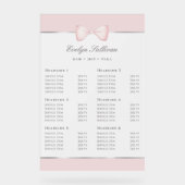 コケットピンクボウ半透明価格表 アクリルサイン (正面)