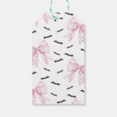 コケットピンクボウ小さなブーブベビーシャワー ギフトタグ (裏面)