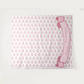 コケットピンクボウ背景 タペストリー (正面(横))