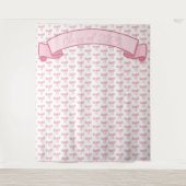 コケットピンクボウ背景 タペストリー (正面)