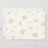 コケットピンクボウ誕生日写真サンキューカード サンキューカード (裏面)