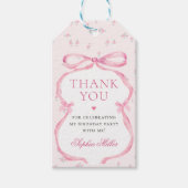 コケットピンクボウ誕生日 ギフトタグ (正面)