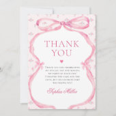 コケットピンクボウ誕生日 サンキューカード (正面)
