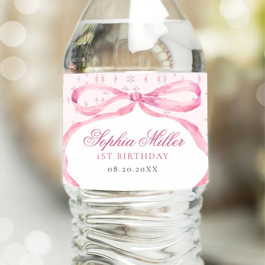 コケットピンクボウ誕生日 ペットボトルラベル