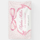 コケットピンクボウ誕生日 横断幕 (縦)