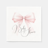 コケットピンクボウ赤ちゃんシャワー スタンダードカクテルナプキン (正面)