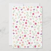 コケットピンクボウ赤ちゃんシャワー 招待状 (裏面)