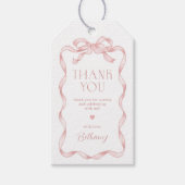 コケットピンクボウ赤ちゃん女の子ありがとう ギフトタグ (正面)