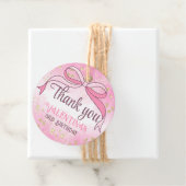 コケットピンクボウ金ゴールドグリッタースクリプトサンキュー フェイバータグ (インサイチュ)