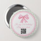 コケットピンクボウ21買歳の飲み物 缶バッジ (正面&裏面)