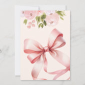 コケットピンクボウ&パステルフローラファースト誕生日 招待状 (裏面)