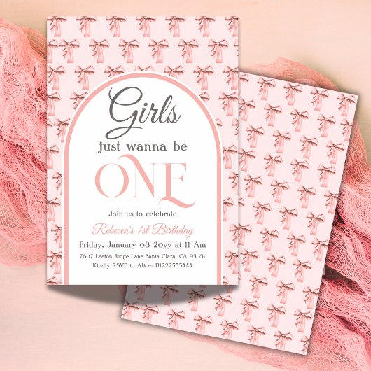 コケットピンクボーガールファースト1歳 招待状