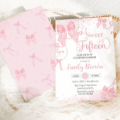 コケットピンクボーズパールスウィートフィフティヴ誕生日 招待状