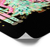 コケットピンクボーナツクラッカークリスマスツリー名門私立校風の ポスター (角)