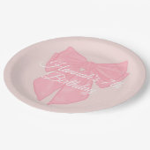 コケットピンクリボンボウ ペーパープレート (アングル)