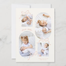 コケットピンク弓コラージュ4写真ガールベビー